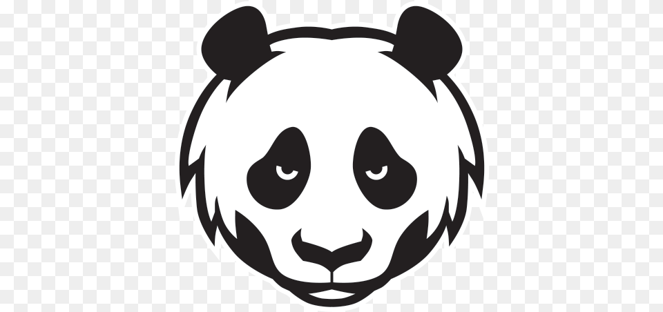 Printed Vinyl Panda Head Stickers Factory Cute Angry Panda Tattoo, Stencil, Ammunition, Grenade, Weapon Free Transparent Png