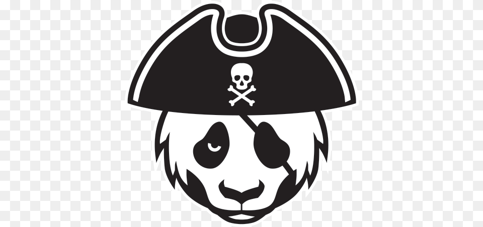 Printed Vinyl Pirate Panda Head Cute Angry Panda Tattoo, Stencil, Person, People, Ammunition Free Png