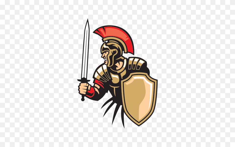 Printed Vinyl Roman Soldier Warrior With Sword And Shield, Weapon, Knight, Person, Face Free Png Download