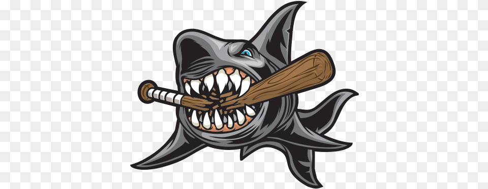 Printed Vinyl Shark Baseball Bat Stickers Factory Clip Art, People, Person, Baseball Bat, Sport Free Png Download