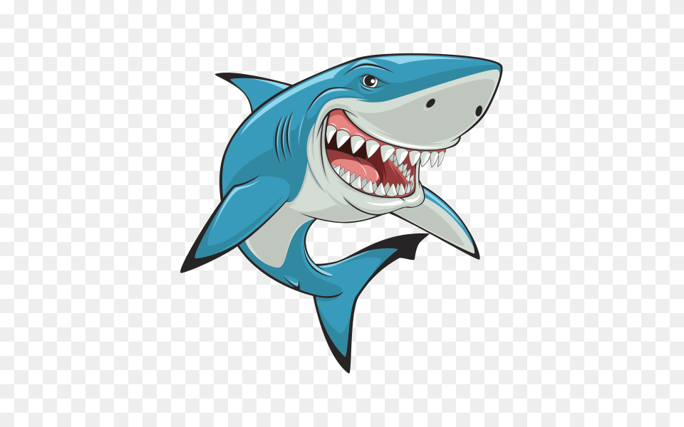 Printed Vinyl Shark Smiling Jaws Stickers Factory, Animal, Fish, Sea Life Free Png Download