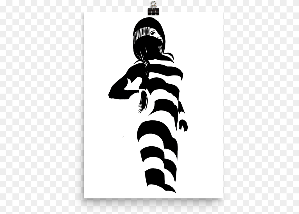 Printed Watercolor Hot Girl Poster Of A Sexy Naked Zebra, Stencil, Adult, Female, Person Png