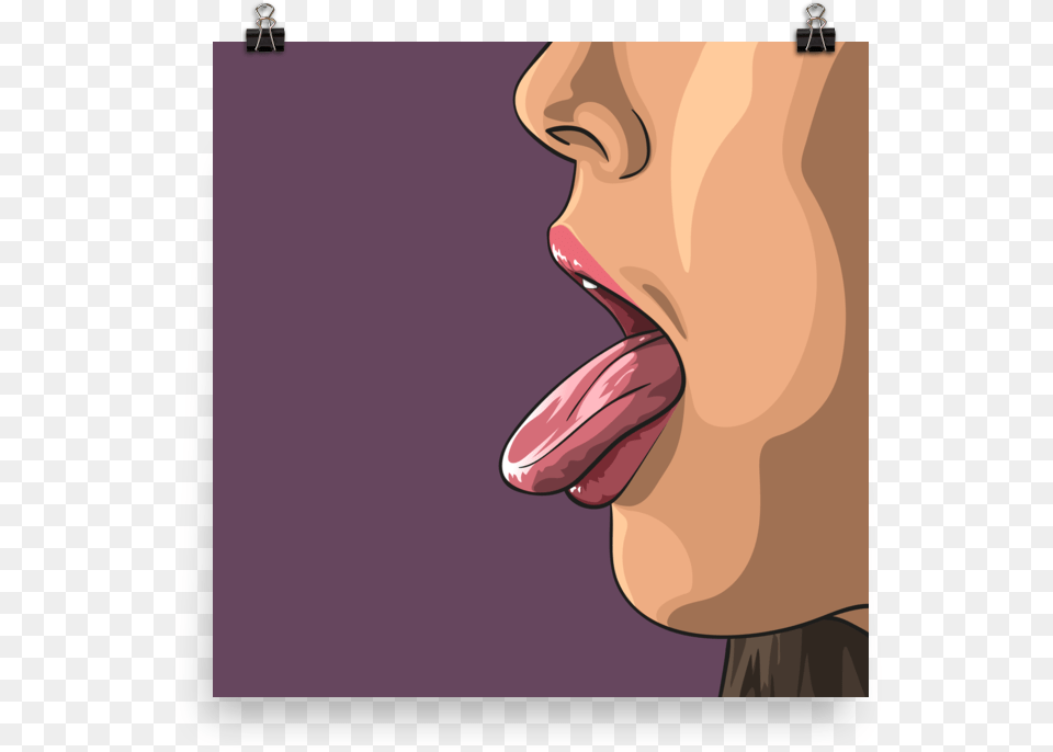 Printed Watercolour Hot Girl Poster Of A Sexy Woman Tongue, Body Part, Mouth, Person, Adult Free Transparent Png