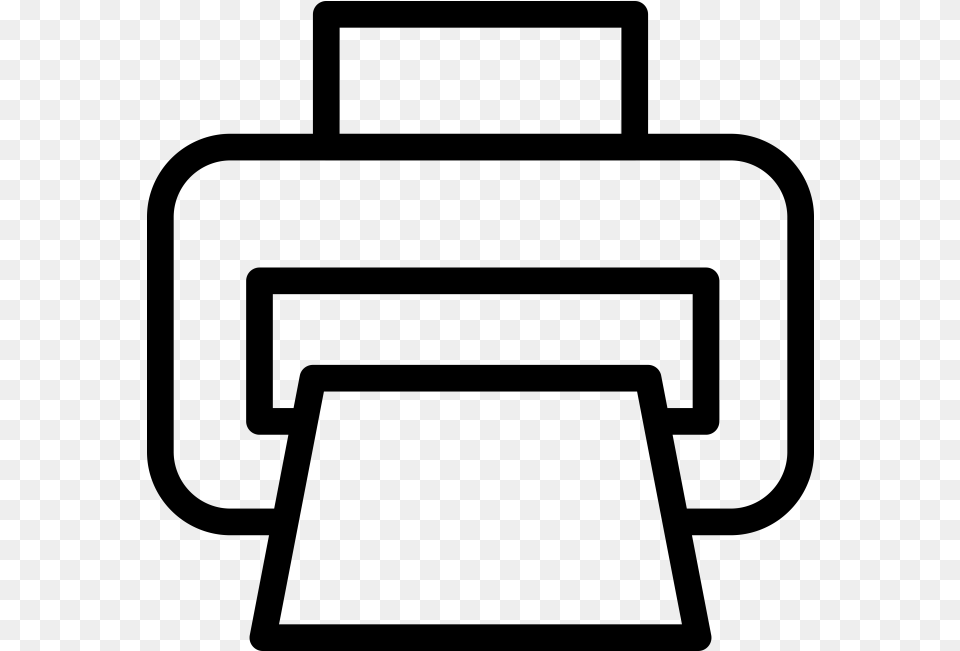 Printer Line Icon, Gray Png Image