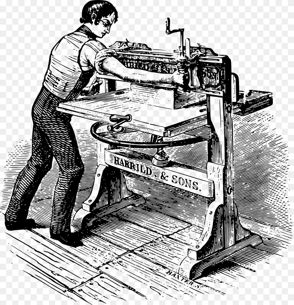 Printing Press, Gray Png Image