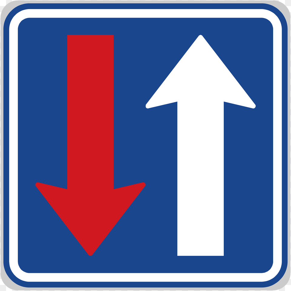 Priority Over Oncoming Vehicles Sign In Czech Republic Clipart, Symbol, First Aid, Road Sign Free Transparent Png