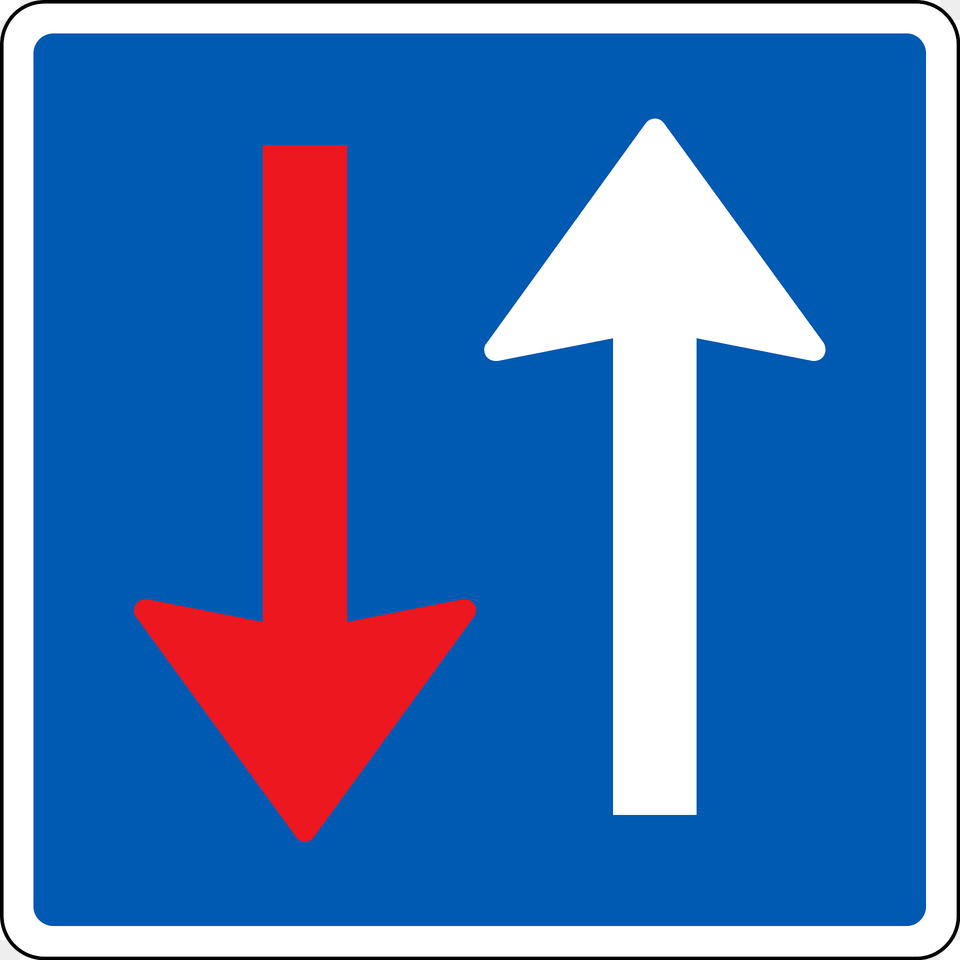 Priority Over Oncoming Vehicles Sign In Denmark Clipart, Symbol, Road Sign, Cross Png Image