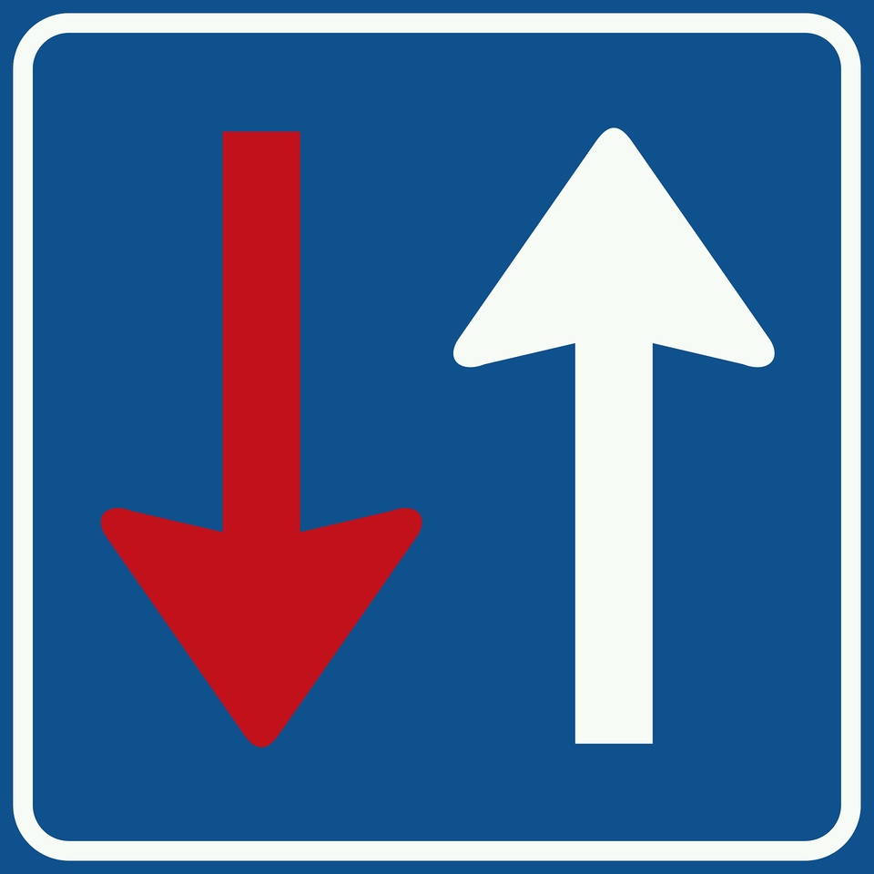 Priority Over Oncoming Vehicles Sign In Netherlands Clipart, Symbol, Road Sign, Cross, First Aid Png Image