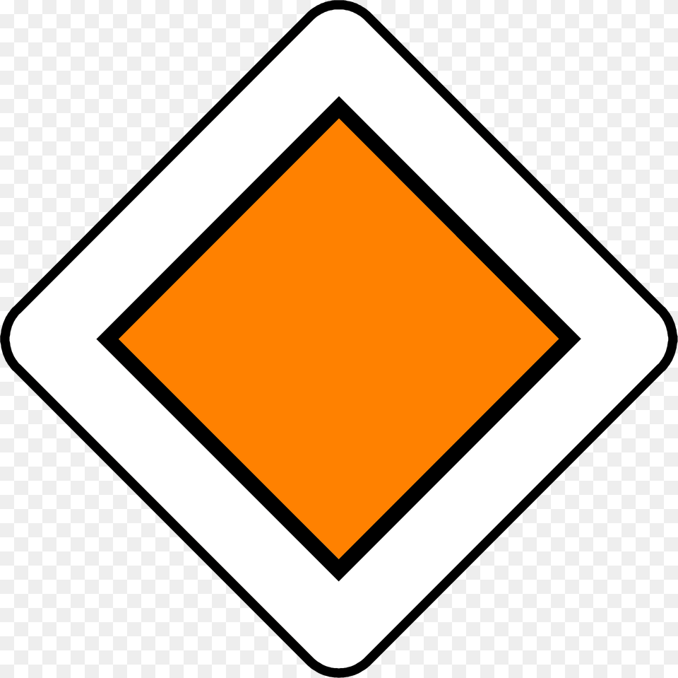 Priority Road Sign In Belgium Clipart, Sticker, Blackboard, Symbol Free Transparent Png