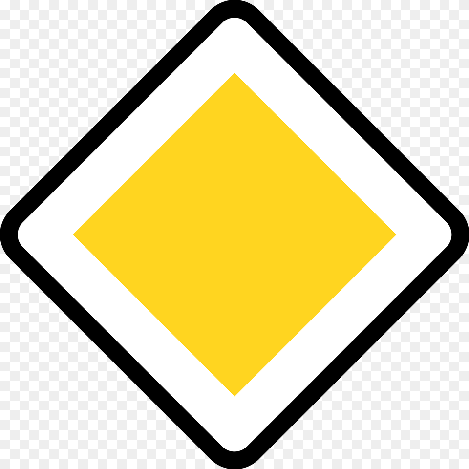 Priority Road Sign In Denmark Clipart, Symbol, Blackboard Free Transparent Png