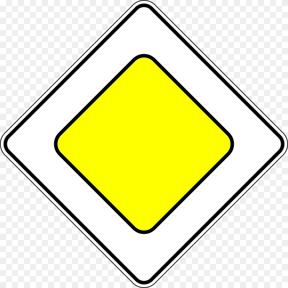 Priority Road Sign In Moldova Clipart, Symbol, Road Sign, Disk Png Image