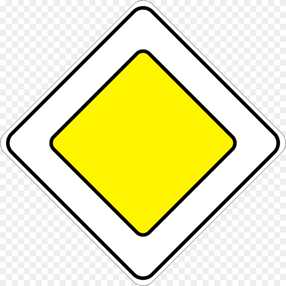 Priority Road Sign In Ukraine Clipart, Symbol, Road Sign, Disk Free Transparent Png
