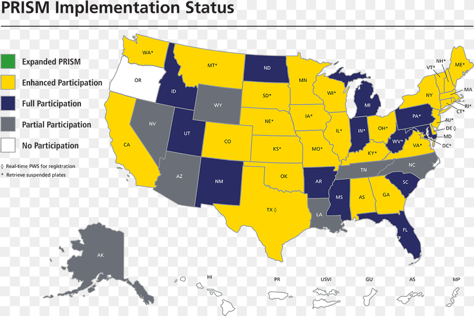 Prism State Implementation Map States With Red Flag Laws, Chart, Plot, Atlas, Diagram Free Transparent Png