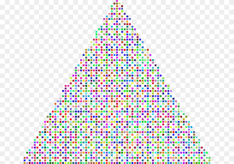 Prismatic Abstract Squares Christmas Tree Triangle, Lighting, Person, Christmas Decorations, Festival Free Png