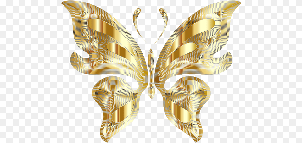 Prismatic Butterfly 11 Variation 4 No Background Transparent Gold Butterfly, Accessories, Earring, Jewelry, Chandelier Png Image