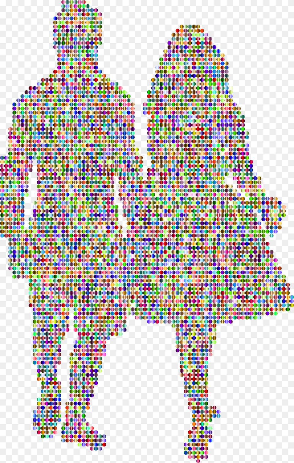 Prismatic Couple Holding Hands Silhouette 4 Clip Arts Couple Holding Hands Silhouette Clipart, Art, Mosaic, Tile, Lighting Free Png