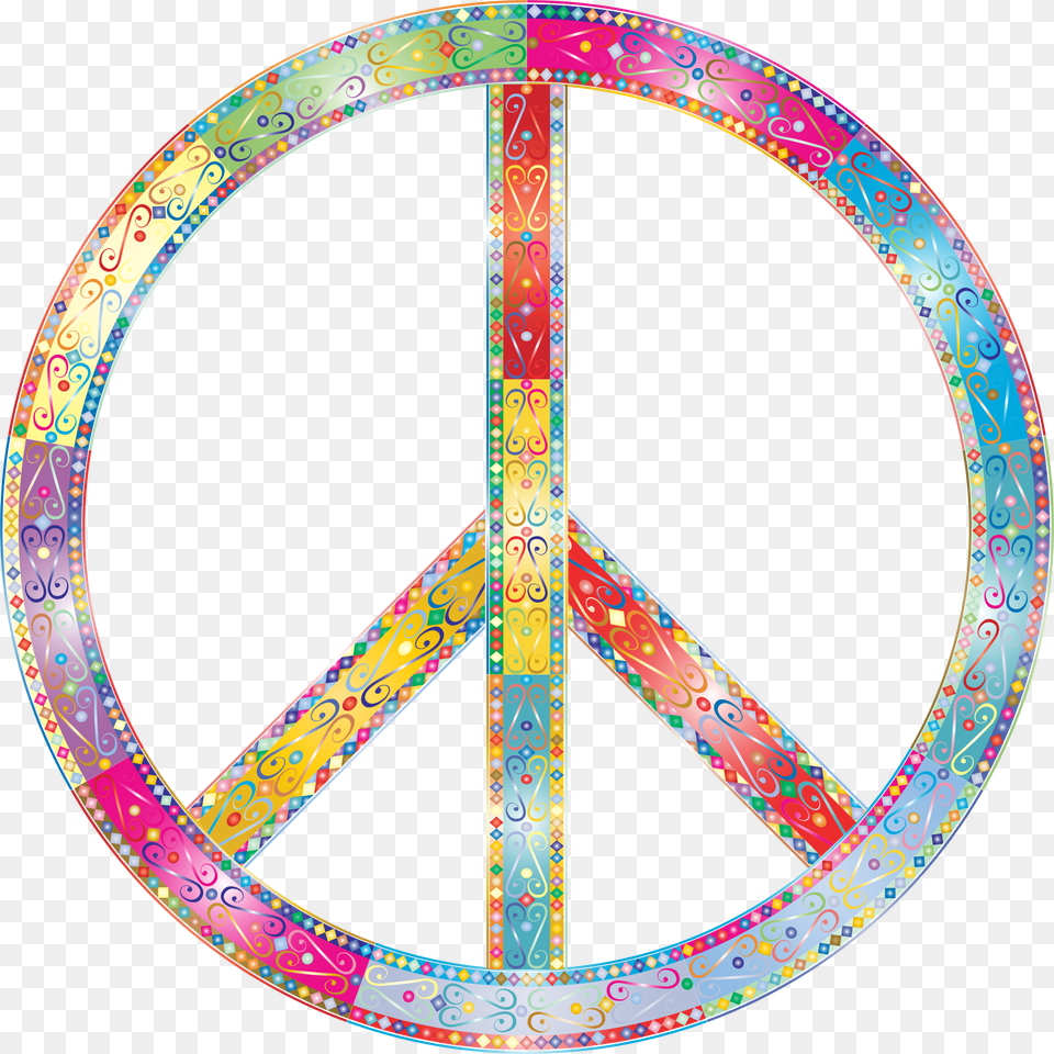 Prismatic Decorative Ornamental Peace Sign Icons Free Transparent Png