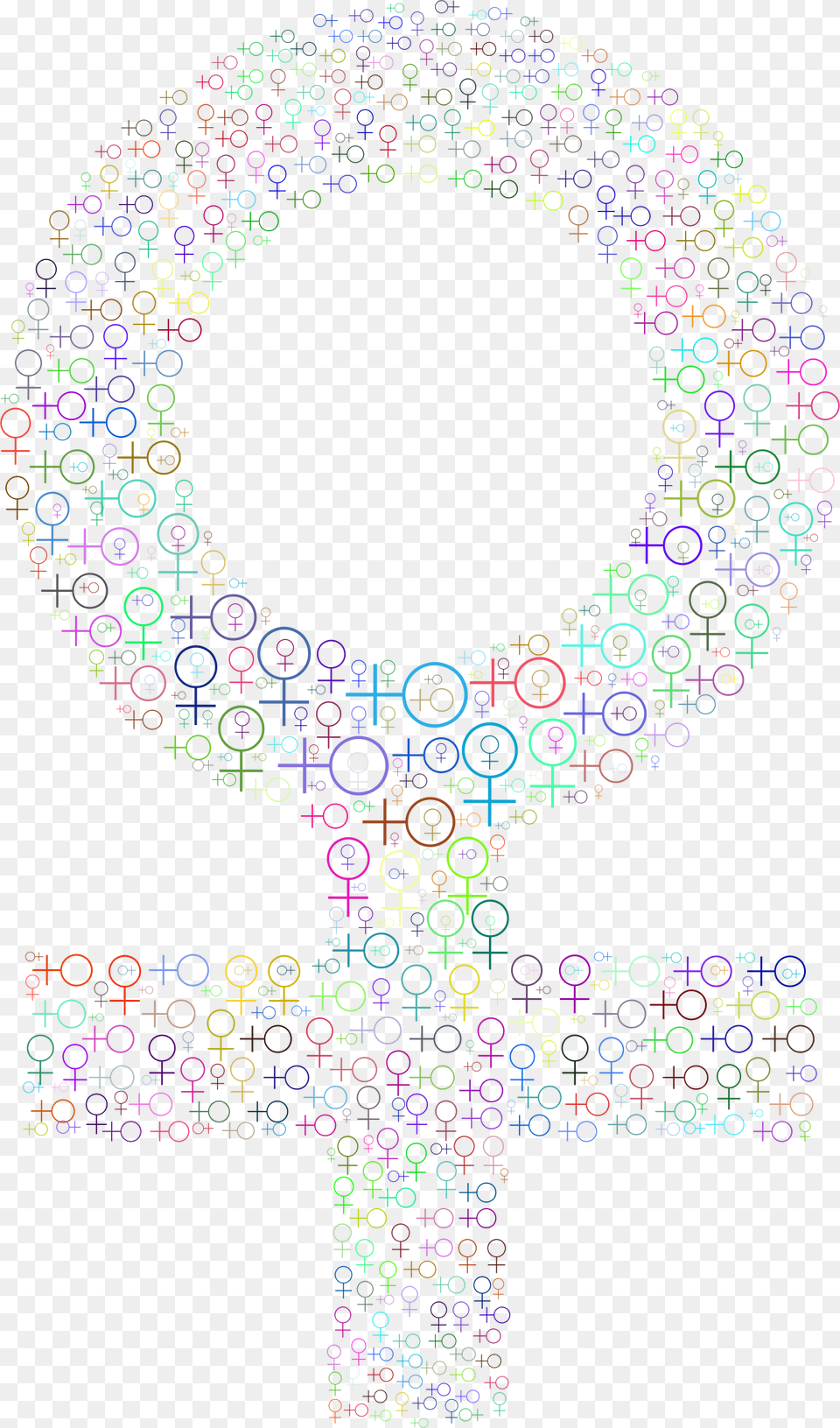 Prismatic Female Symbol Fractal No Background Circle, Art, Pattern, Cross, Blackboard Free Png Download