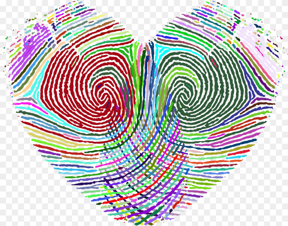Prismatic Fingerprint Heart Icons, Pattern, Art, Person, Accessories Free Png