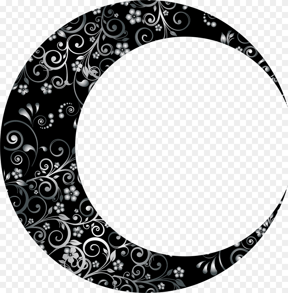 Prismatic Floral Crescent Moon Mark Ii Icons, Art, Floral Design, Graphics, Pattern Png