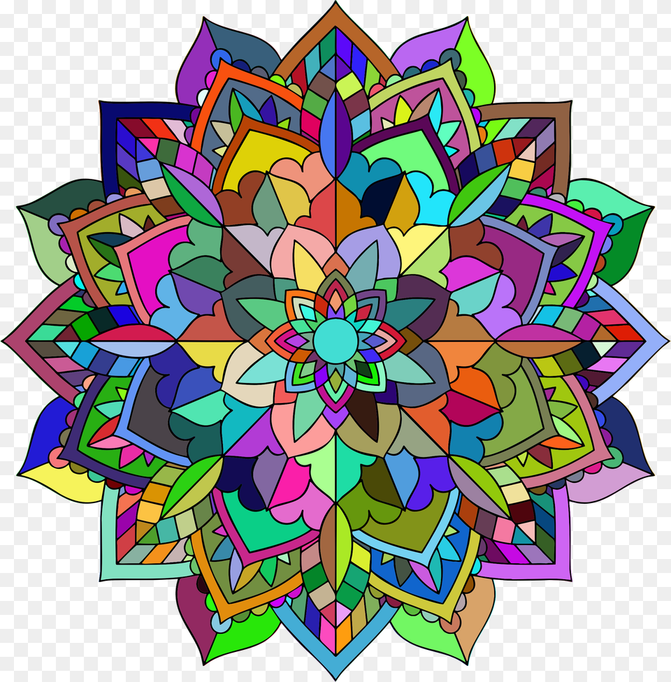 Prismatic Floral Mandala Line Art Icons, Floral Design, Graphics, Pattern, Dahlia Png