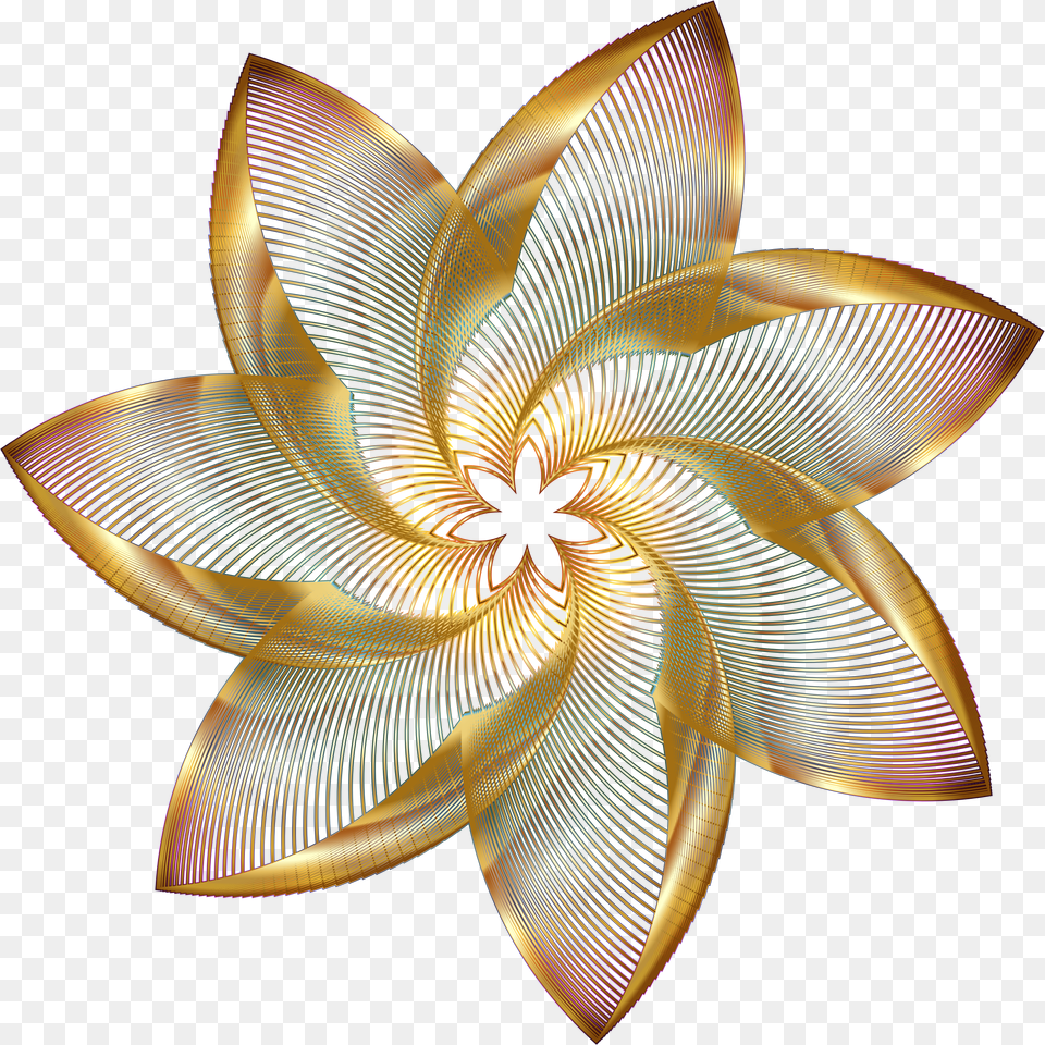 Prismatic Flower Line Art 2 No Background Clip Arts Gold Flower Line, Accessories, Fractal, Ornament, Pattern Png