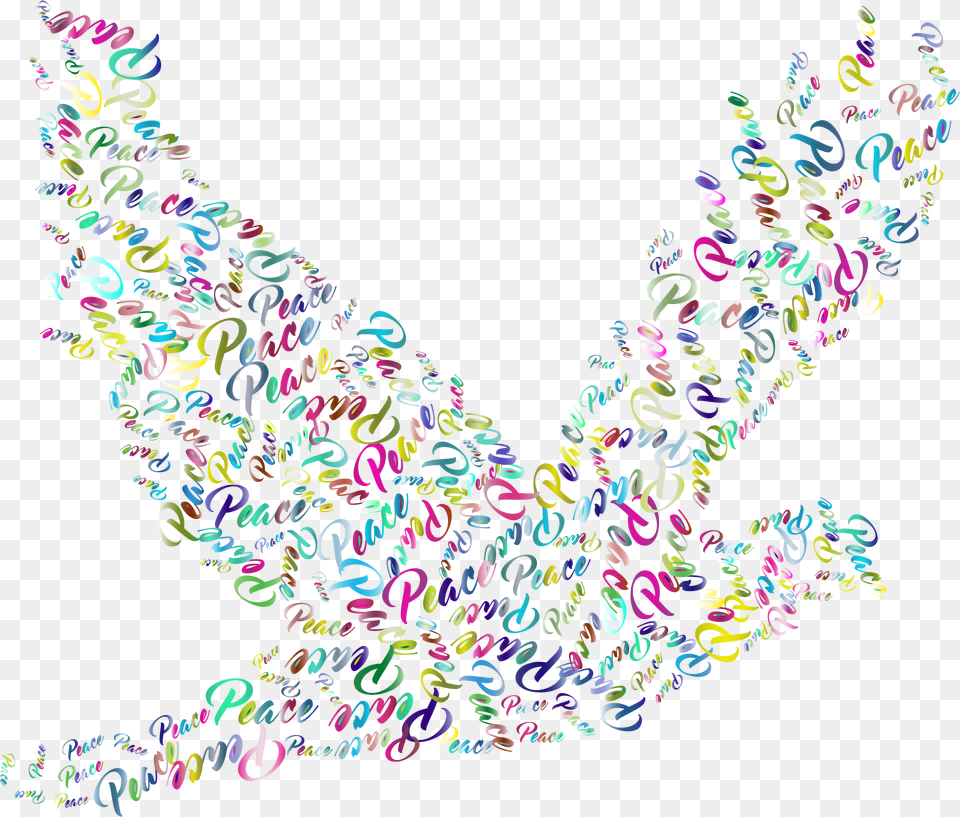 Prismatic Flying Peace Dove Typography 3 No Background Peace Dove Transparent Background, Art, Graphics, Pattern, Accessories Free Png