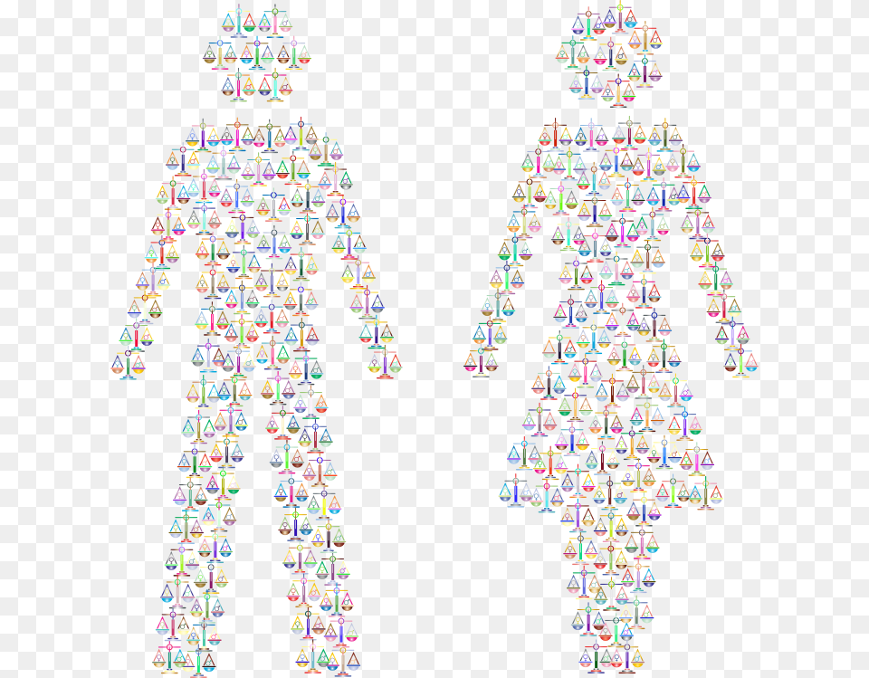 Prismatic Gender Equality Male And Female Figures 3 Gender Equality, Accessories, Art, Earring, Jewelry Free Png