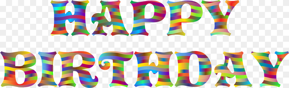 Prismatic Happy Birthday Typography Icons, Art, Graphics, Text, Baby Free Png Download