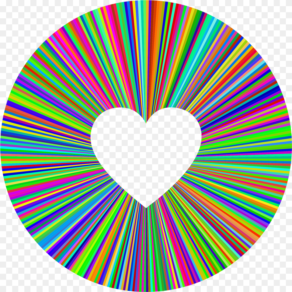 Prismatic Heart Halo By Gdj Peace And Love Colorful Cross Clipart, Disk, Pattern Free Png Download