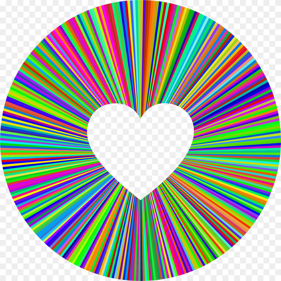 Prismatic Heart Halo Icons, Disk, Pattern Free Png Download