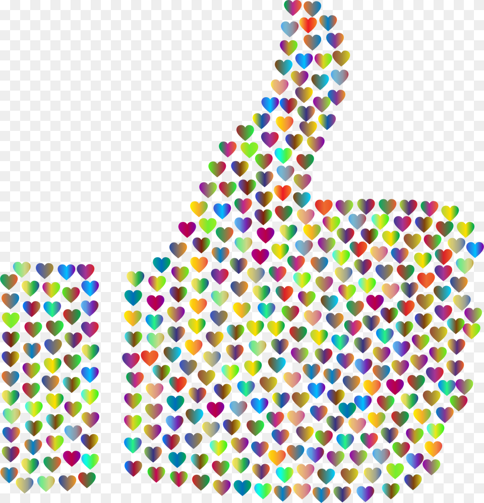 Prismatic Hearts Thumbs Up Silhouette 4 No Background Thumbs Up Transparent Background, Accessories, Art, Pattern, Lighting Png