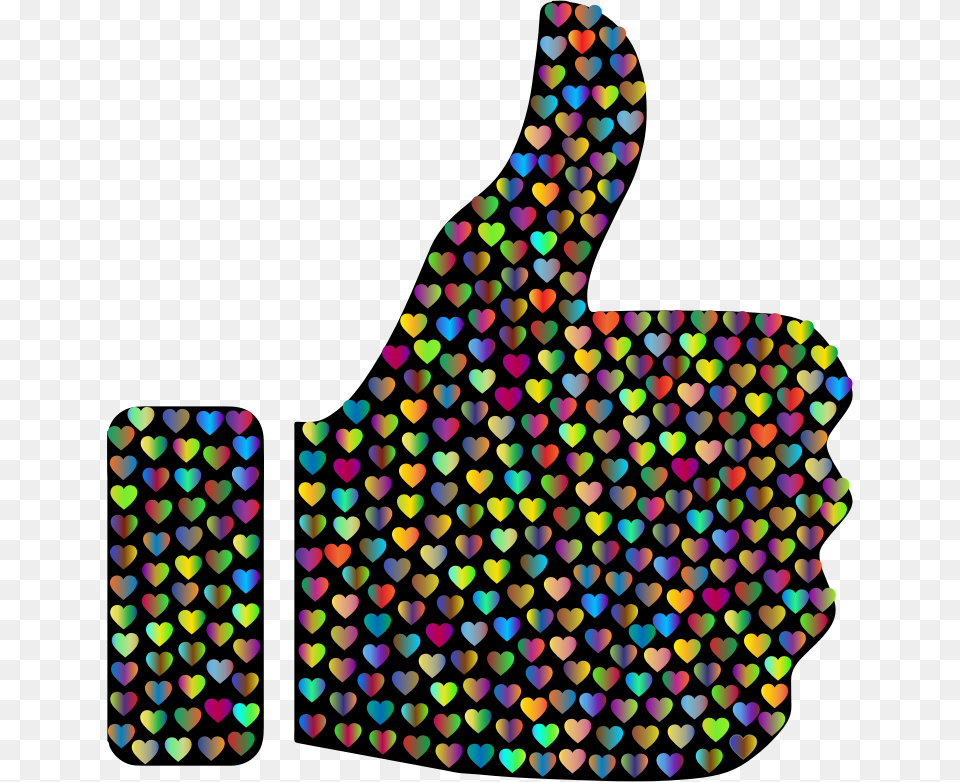 Prismatic Hearts Thumbs Up Silhouette Thumbs Up Peace, Accessories, Art, Pattern Free Transparent Png