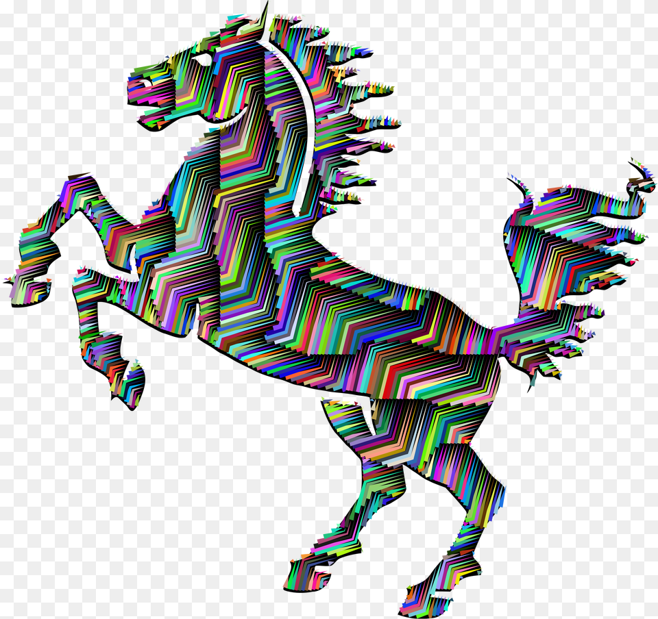 Prismatic Horse Silhouette Abstract Line Art With Background Icons, Graphics, Pattern, Baby, Person Free Png