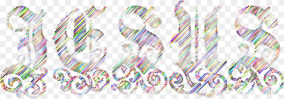 Prismatic Jesus Typography Lines 3 No Background Clip Art, Graphics, Floral Design, Pattern, Text Free Png Download
