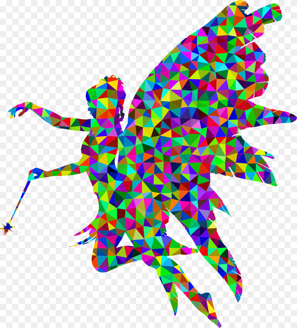 Prismatic Low Poly Angel Clip Arts, Art, Graphics, Person, Pattern Png Image