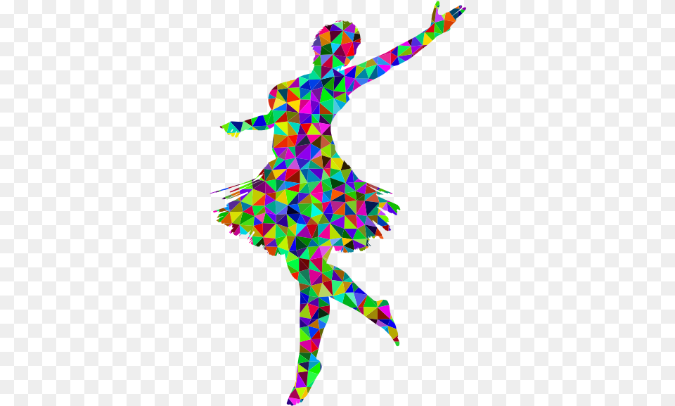 Prismatic Low Poly Ballerina Figure Silhouette Dancing, Leisure Activities, Person Free Png Download