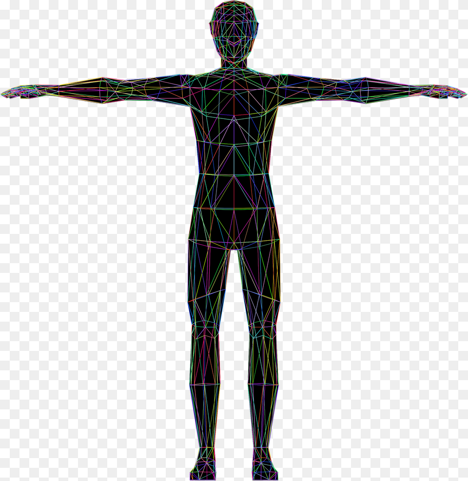 Prismatic Low Poly Human, Cross, Symbol, Art Png