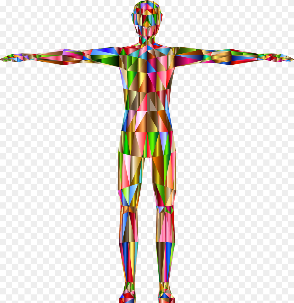 Prismatic Low Poly Human Male Variation 4 Clip Arts Human Body Anatomy Clipart, Cross, Symbol, Art Free Png