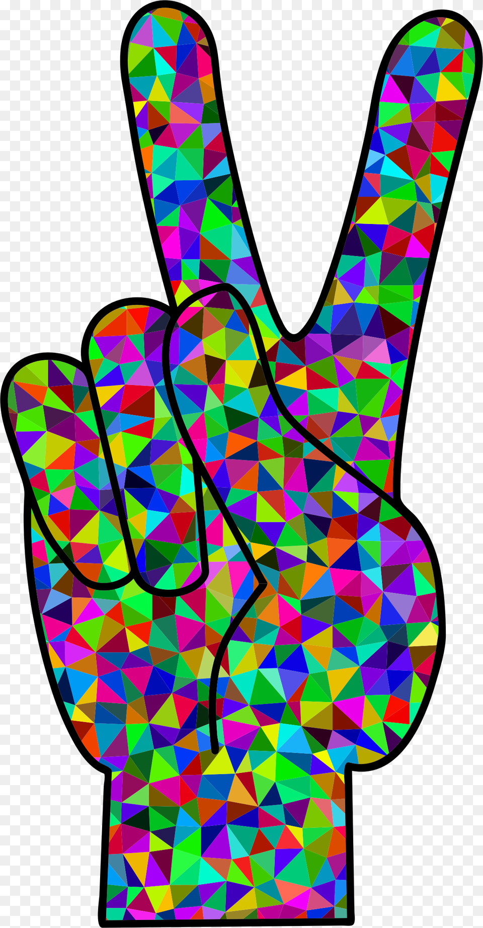 Prismatic Low Poly Peace Clip Arts Peace Sign Hand Colourful, Art, Animal, Reptile, Snake Free Transparent Png