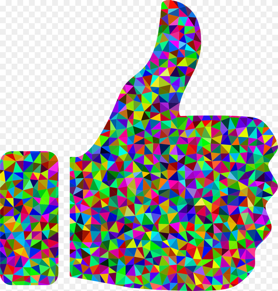 Prismatic Low Poly Thumbs Up Rainbow Thumbs Up Emoji, Art, Pattern, Adult, Female Png Image