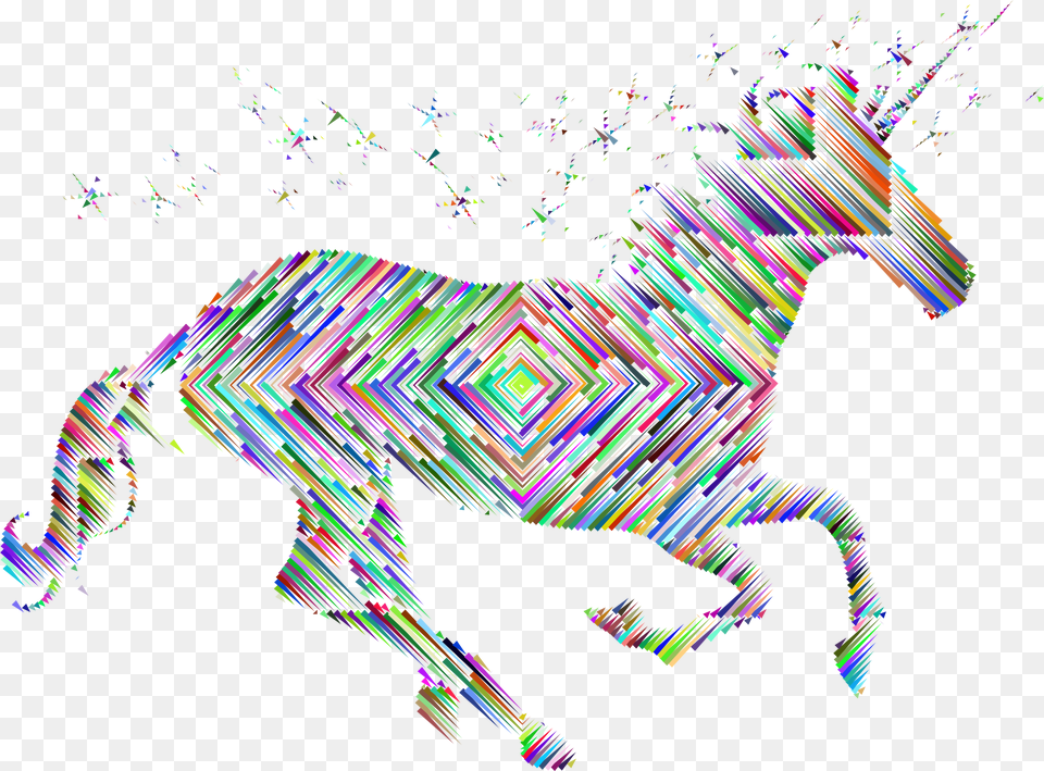 Prismatic Magical Unicorn Silhouette Concentric Clip Unicorn Silhouette Line, Art, Graphics, Animal, Mammal Free Png Download
