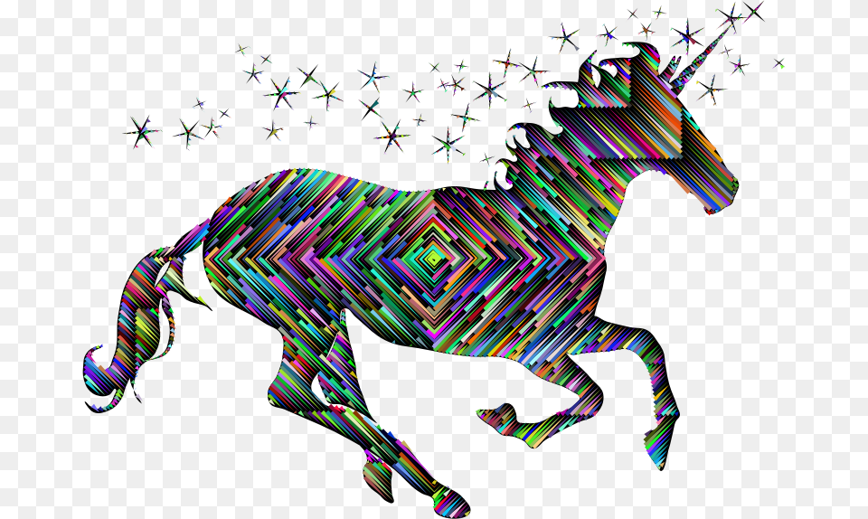 Prismatic Magical Unicorn Silhouette Concentric With Unicorn Silhouette Transparent Background, Art, Graphics, Lighting, Paper Free Png