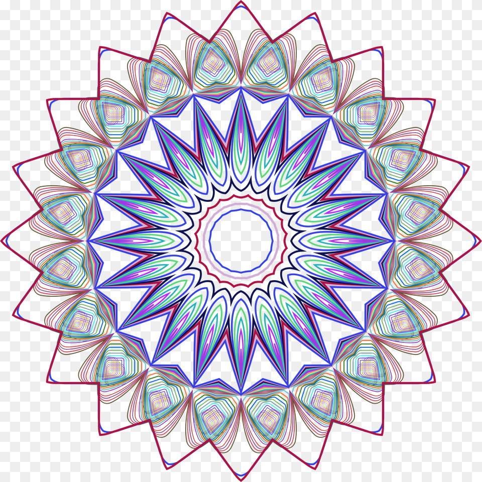 Prismatic Mandala Line Art Design 3 No Background Clip Art Mandala Background, Accessories, Fractal, Ornament, Pattern Png