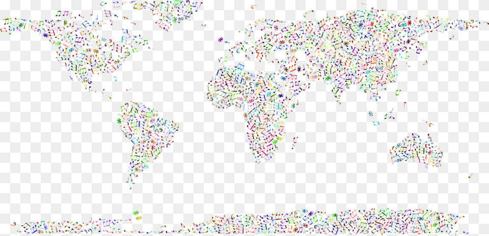 Prismatic Musical World Map 4 No Background Clip Arts Portable Network Graphics, Chart, Plot Free Png Download