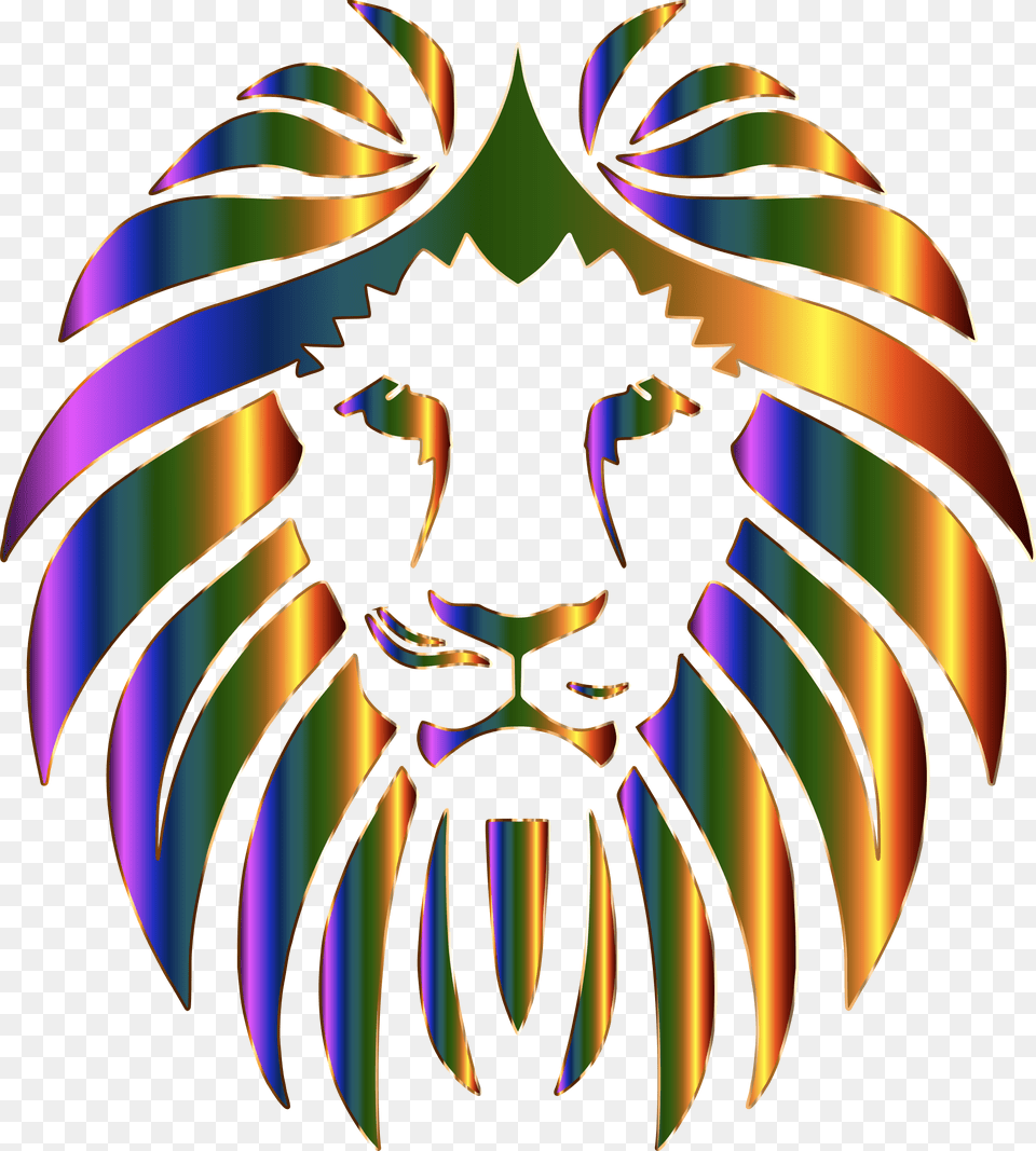 Prismatic No Background Big Vector Lion Face, Emblem, Symbol, Chandelier, Lamp Png Image