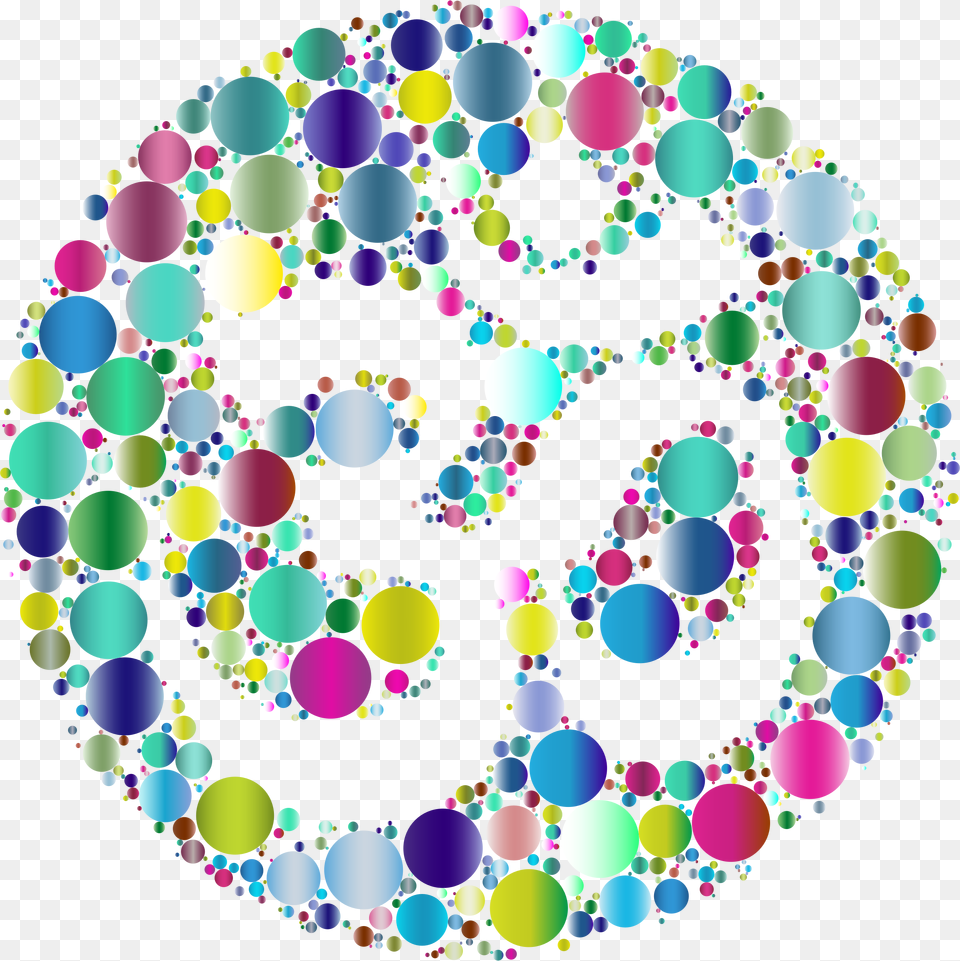 Prismatic Om Symbol Negative Space Circles 3 Clip Arts Circle, Text, Number Png Image