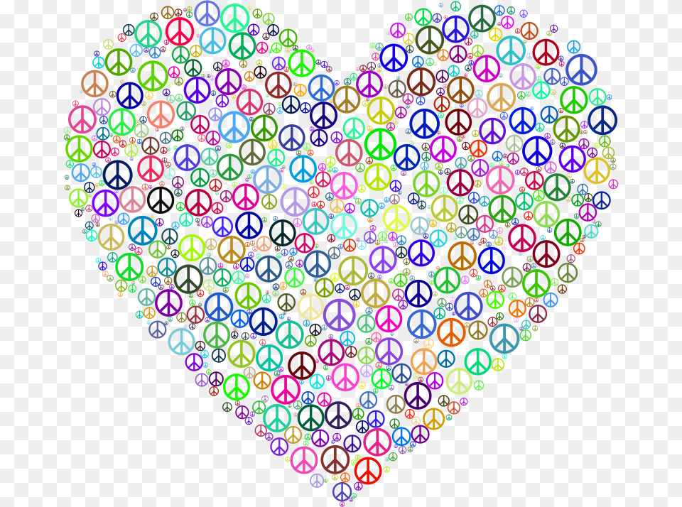 Prismatic Peace Sign Heart Peace Sign And Heart, Pattern, Accessories, Art Free Png Download