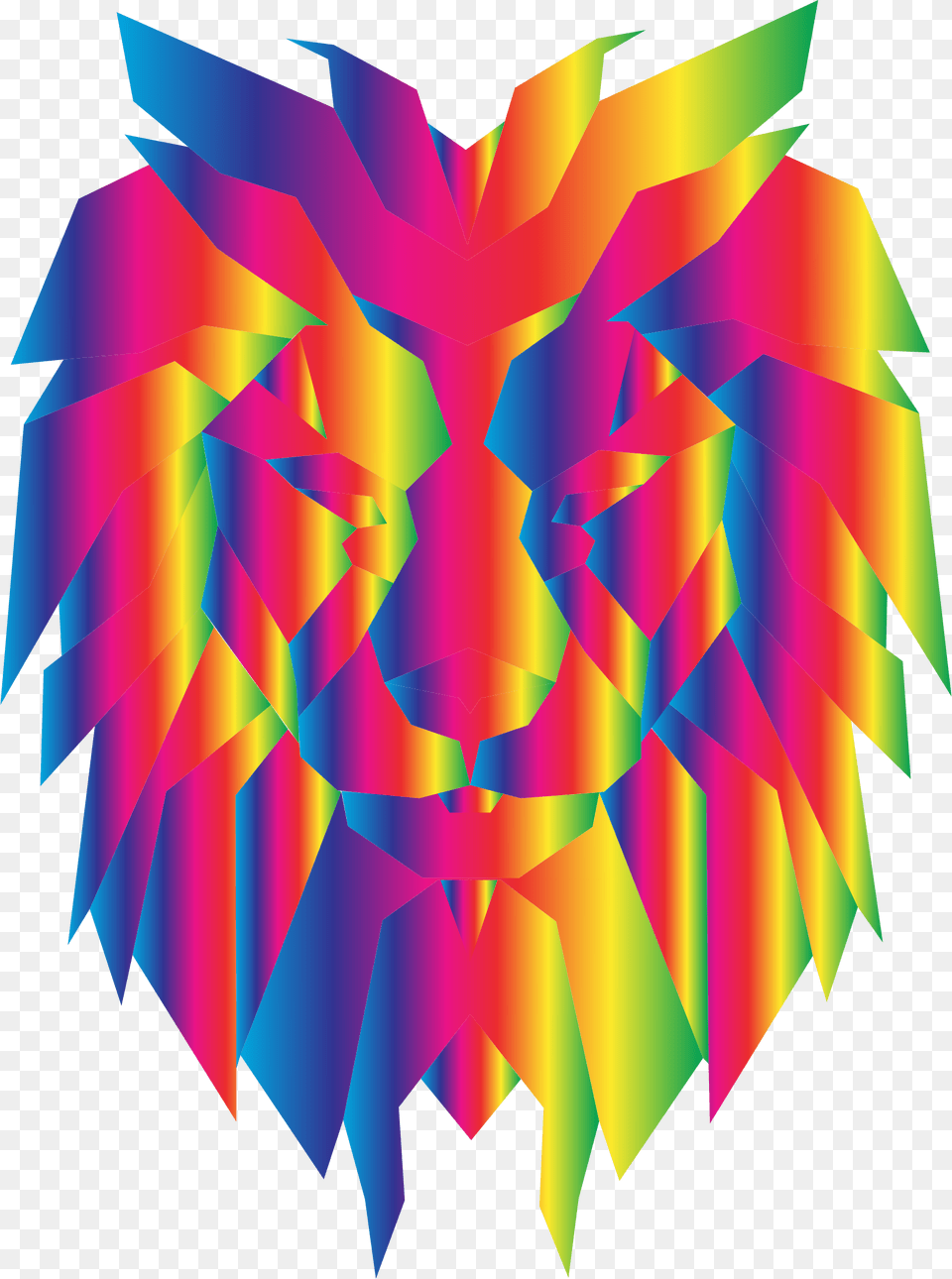 Prismatic Polygonal Lion Face 2 Clip Arts Lion Prismatic, Art, Graphics, Pattern, Accessories Png
