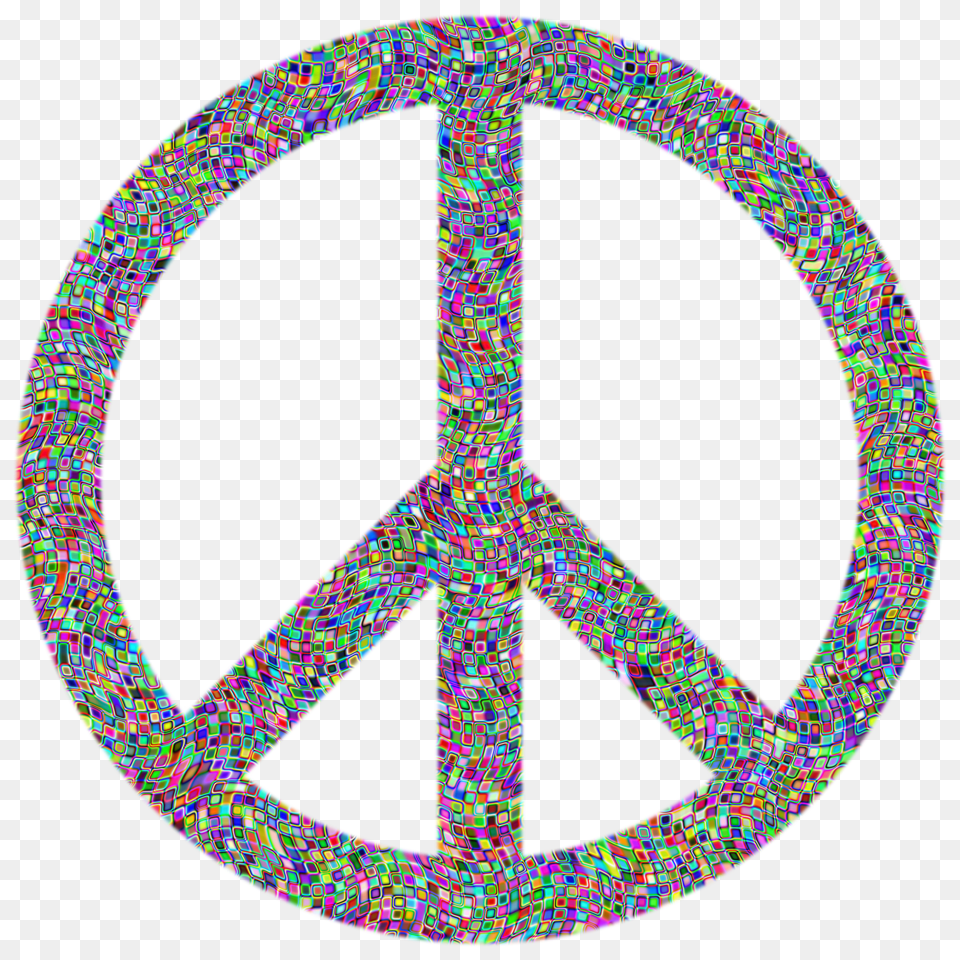 Prismatic Psychedelic Confetti Peace Sign Icons, Machine, Spoke Free Png Download